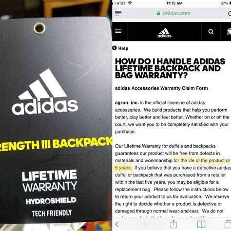 warranty claim for adidas shoes